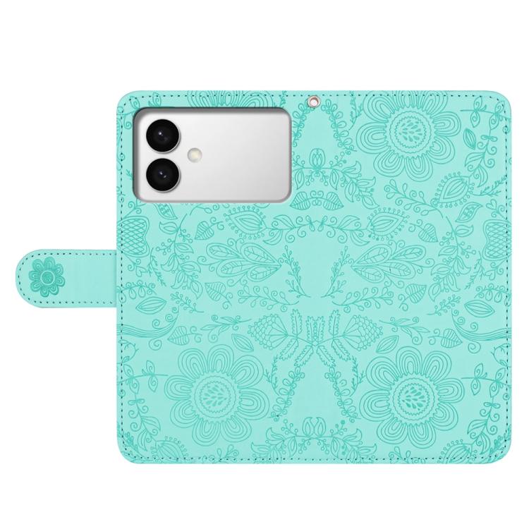 For Samsung Galaxy S26 Edge 5G Floral Embossed Pattern Leather Phone Case