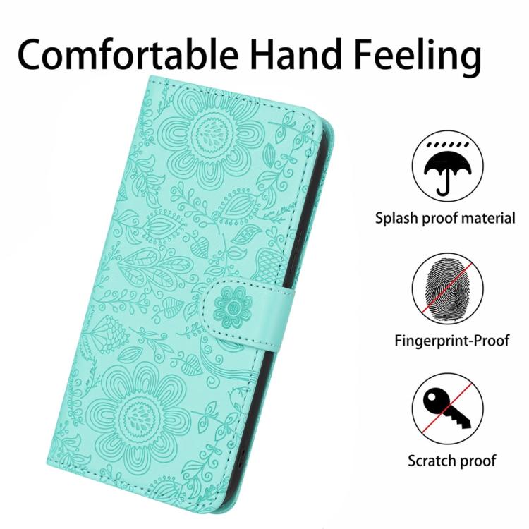 For Samsung Galaxy S26 Edge 5G Floral Embossed Pattern Leather Phone Case
