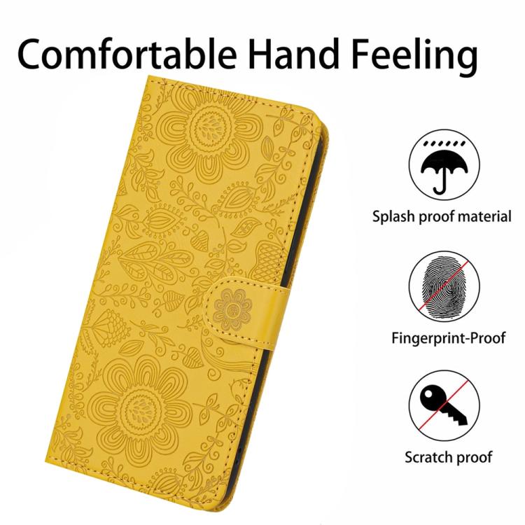 For Samsung Galaxy S26 Ultra 5G Floral Embossed Pattern Leather Phone Case