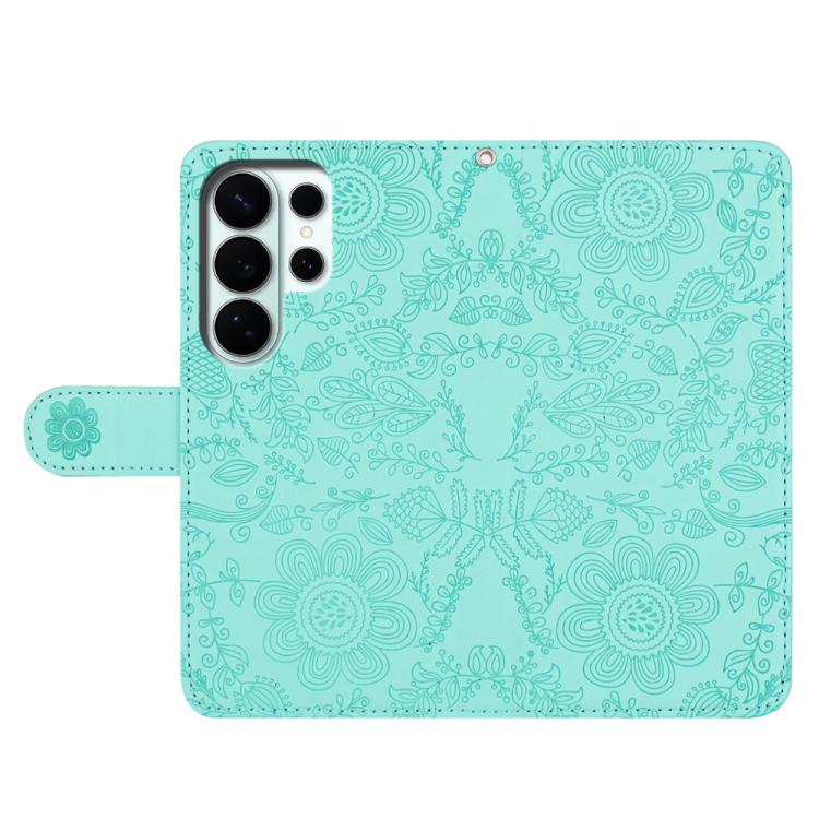 For Samsung Galaxy S26 Ultra 5G Floral Embossed Pattern Leather Phone Case