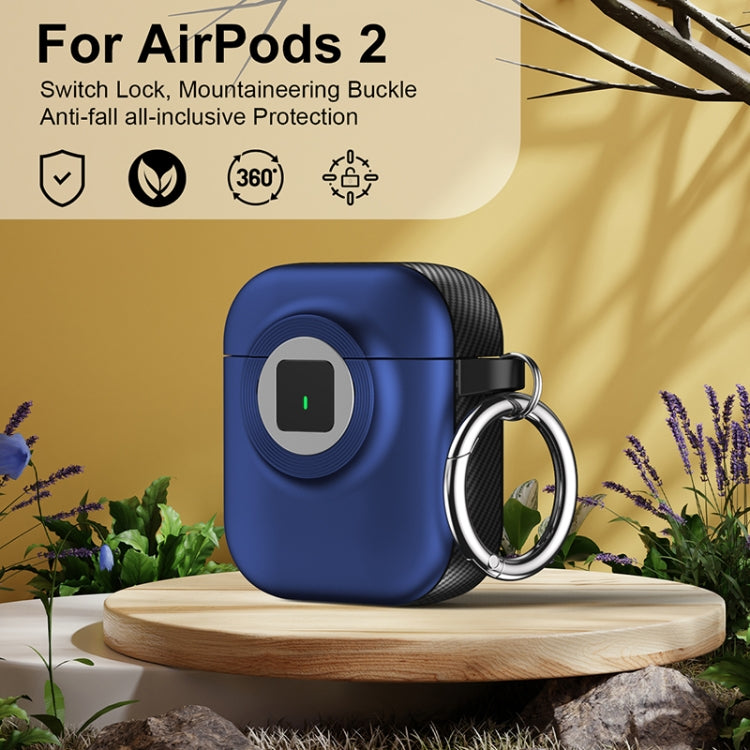 For AirPods 1 / 2 Camera Series PC + TPU Headset Shockproof Carbon Fibre Case