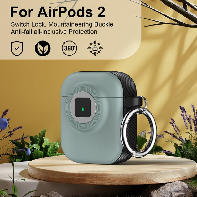 For AirPods 1 / 2 Camera Series PC + TPU Headset Shockproof Carbon Fibre Case