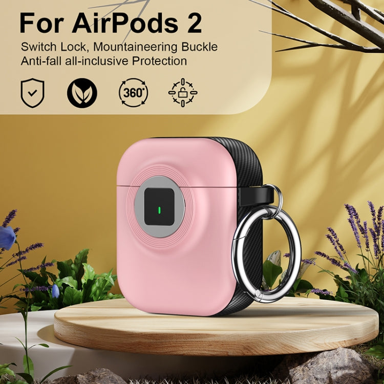 For AirPods 1 / 2 Camera Series PC + TPU Headset Shockproof Carbon Fibre Case