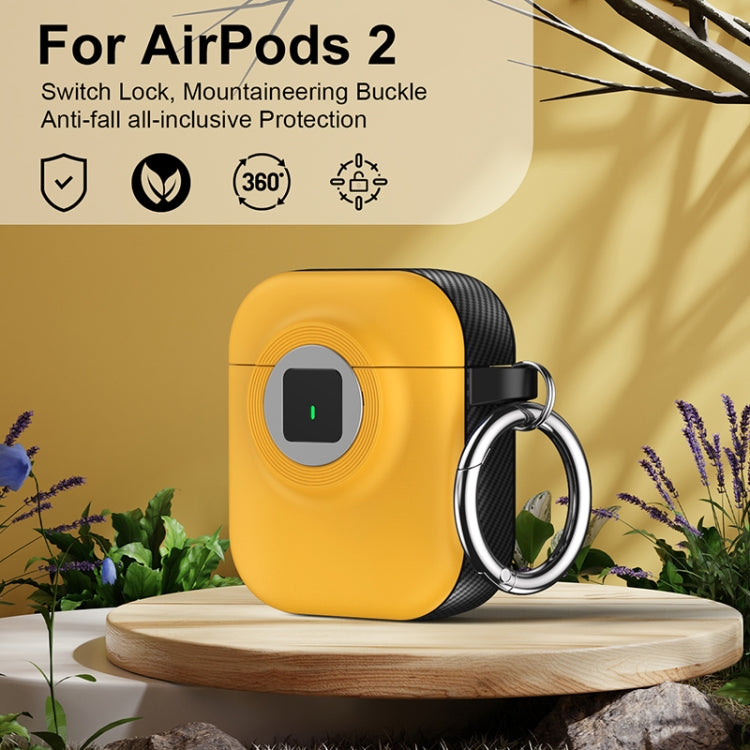 For AirPods 1 / 2 Camera Series PC + TPU Headset Shockproof Carbon Fibre Case