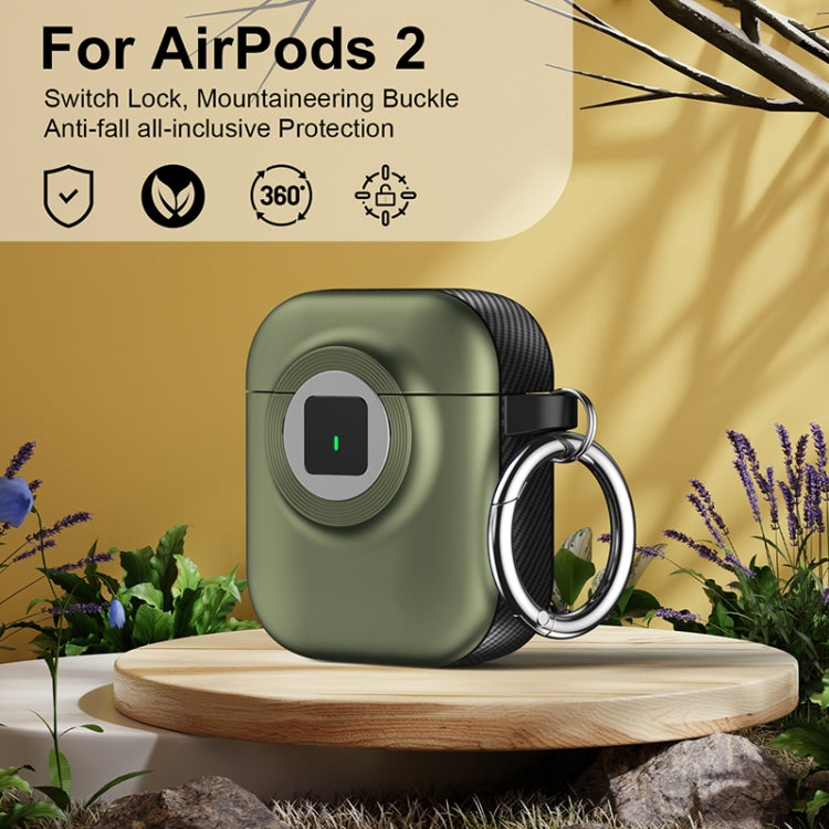 For AirPods 1 / 2 Camera Series PC + TPU Headset Shockproof Carbon Fibre Case