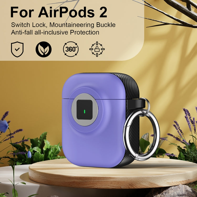 For AirPods 1 / 2 Camera Series PC + TPU Headset Shockproof Carbon Fibre Case