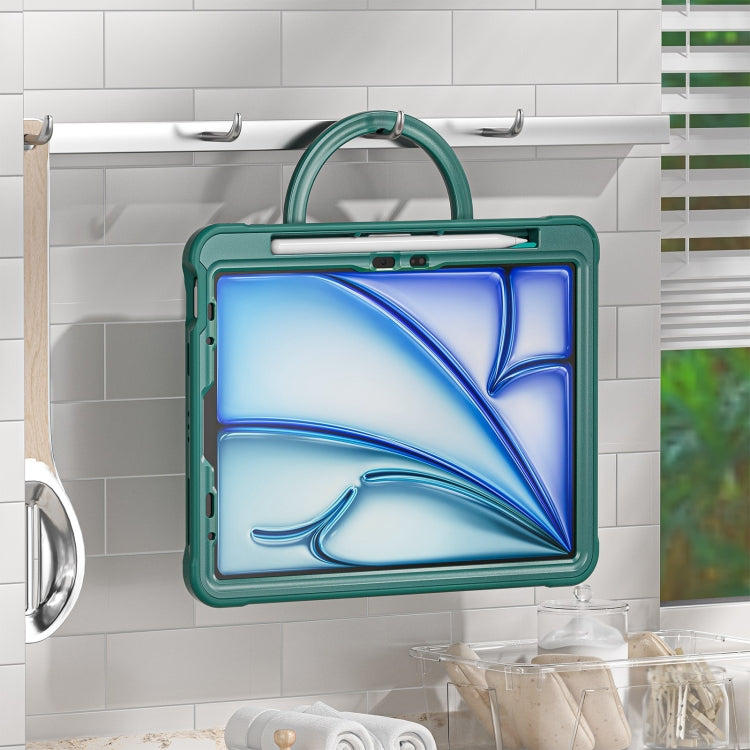 For iPad Air 11 2026 / 2025 / 2024 Powerful Sailor Ring Holder Heavy Duty Hybrid Tablet Case with Strap