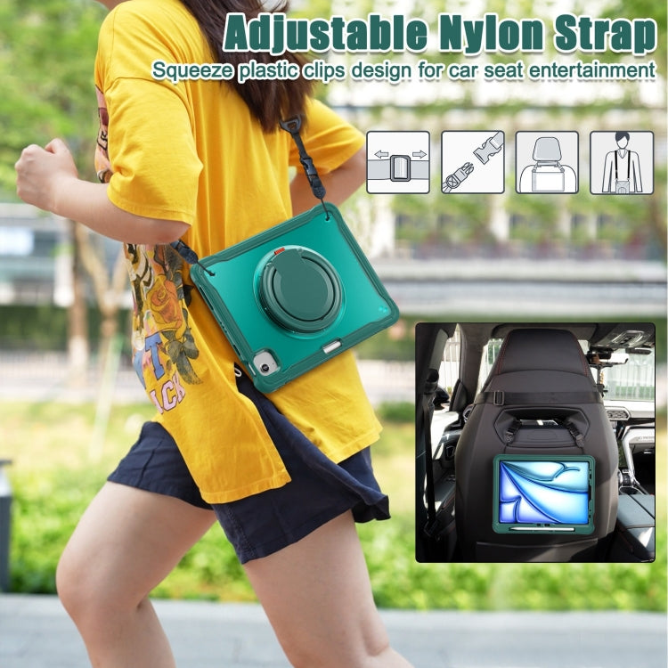 For iPad Air 11 2026 / 2025 / 2024 Powerful Sailor Ring Holder Heavy Duty Hybrid Tablet Case with Strap