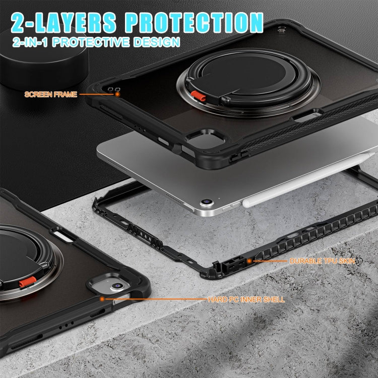 For iPad Air 11 2026 / 2025 / 2024 Powerful Sailor Ring Holder Heavy Duty Hybrid Tablet Case with Strap