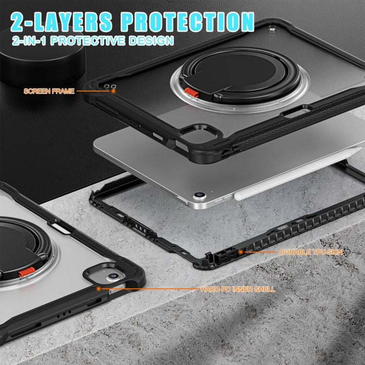 For iPad Air 11 2026 / 2025 / 2024 Powerful Sailor Ring Holder Heavy Duty Hybrid Tablet Case with Strap