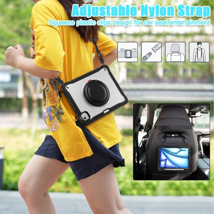 For iPad Air 11 2026 / 2025 / 2024 Powerful Sailor Ring Holder Heavy Duty Hybrid Tablet Case with Strap