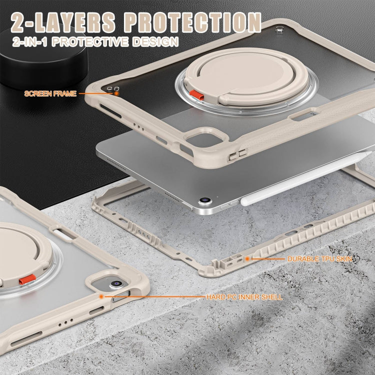 For iPad Air 11 2026 / 2025 / 2024 Powerful Sailor Ring Holder Heavy Duty Hybrid Tablet Case with Strap