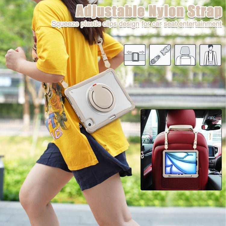 For iPad Air 11 2026 / 2025 / 2024 Powerful Sailor Ring Holder Heavy Duty Hybrid Tablet Case with Strap