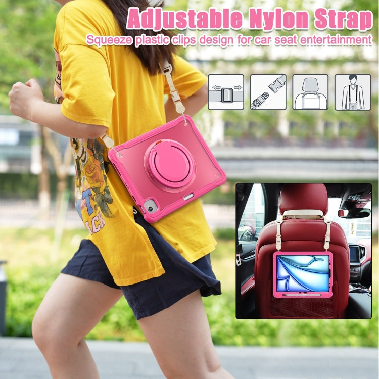 For iPad Air 11 2026 / 2025 / 2024 Powerful Sailor Ring Holder Heavy Duty Hybrid Tablet Case with Strap