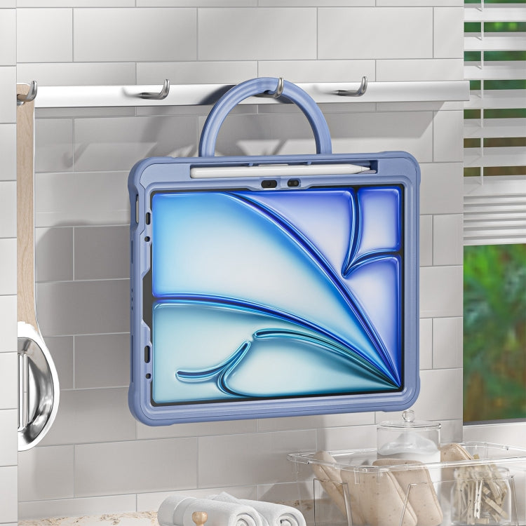 For iPad Air 11 2026 / 2025 / 2024 Powerful Sailor Ring Holder Heavy Duty Hybrid Tablet Case with Strap