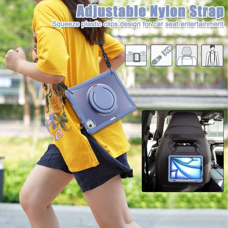 For iPad Air 11 2026 / 2025 / 2024 Powerful Sailor Ring Holder Heavy Duty Hybrid Tablet Case with Strap