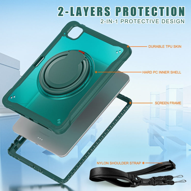 For iPad Pro 11 2025 / 2024 Powerful Sailor Ring Holder Heavy Duty Hybrid Tablet Case with Strap