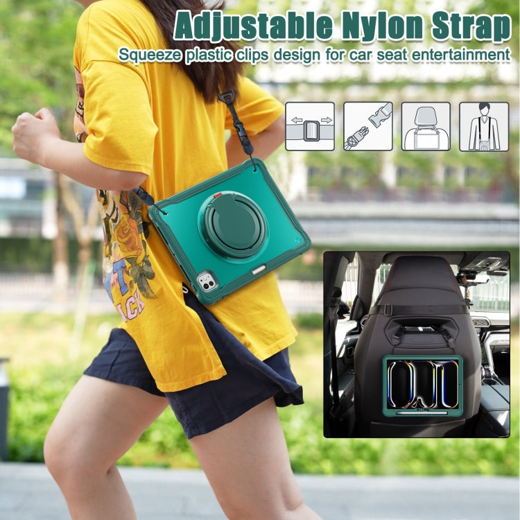 For iPad Pro 11 2025 / 2024 Powerful Sailor Ring Holder Heavy Duty Hybrid Tablet Case with Strap