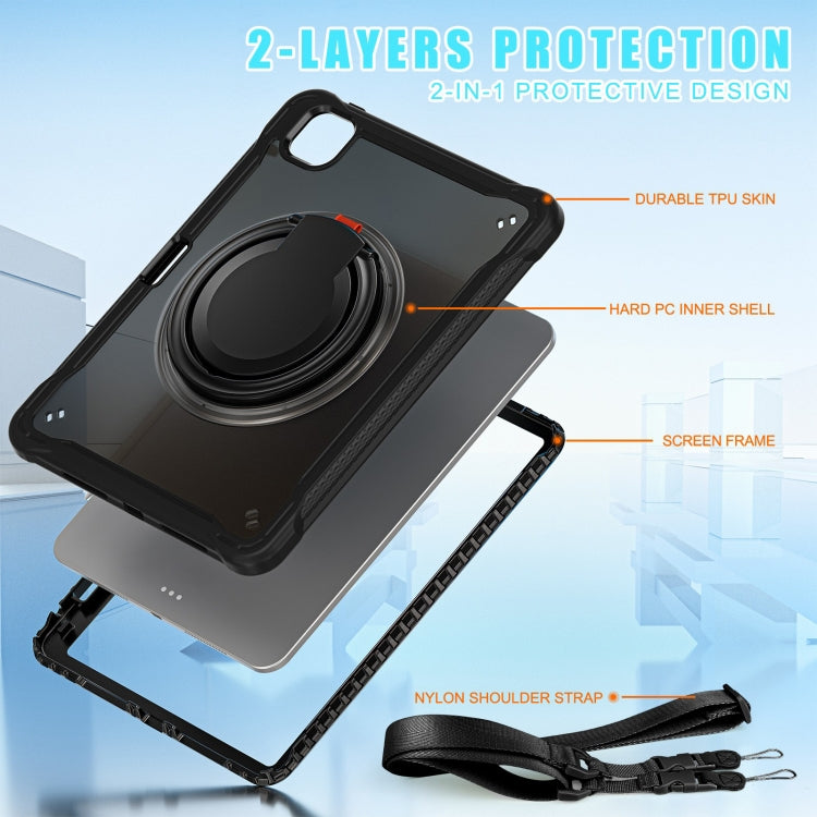 For iPad Pro 11 2025 / 2024 Powerful Sailor Ring Holder Heavy Duty Hybrid Tablet Case with Strap