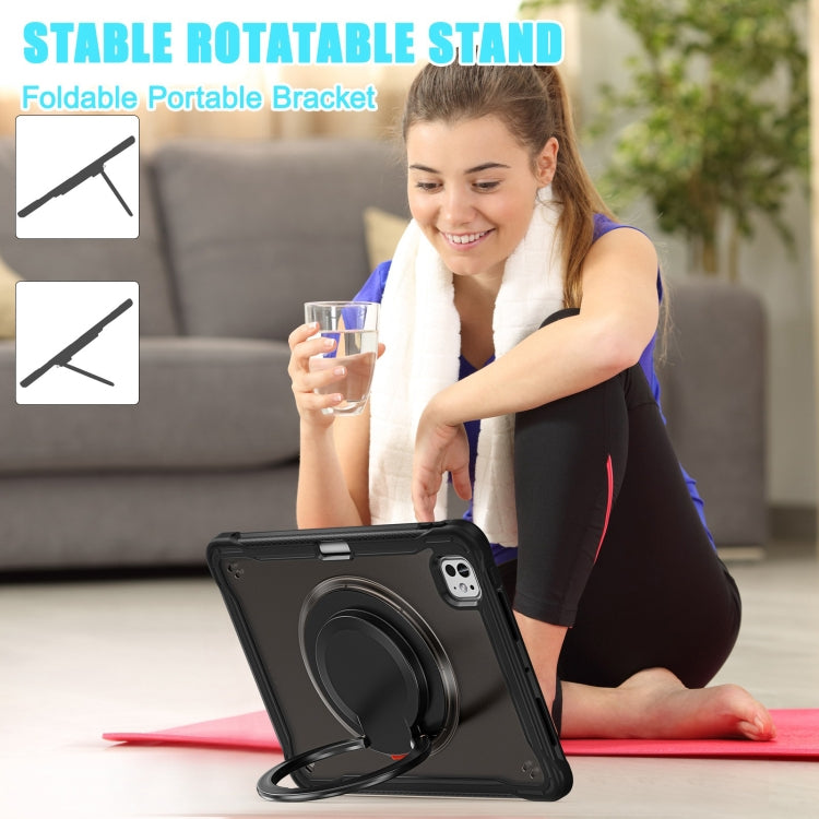 For iPad Pro 11 2025 / 2024 Powerful Sailor Ring Holder Heavy Duty Hybrid Tablet Case with Strap