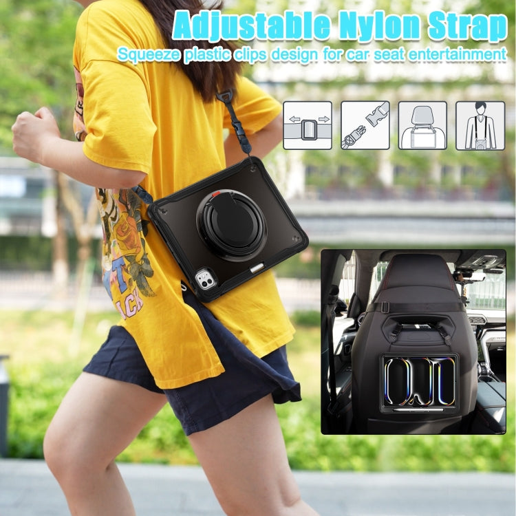 For iPad Pro 11 2025 / 2024 Powerful Sailor Ring Holder Heavy Duty Hybrid Tablet Case with Strap