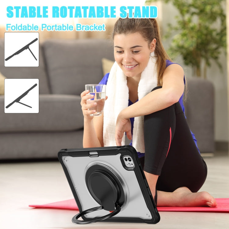 For iPad Pro 11 2025 / 2024 Powerful Sailor Ring Holder Heavy Duty Hybrid Tablet Case with Strap