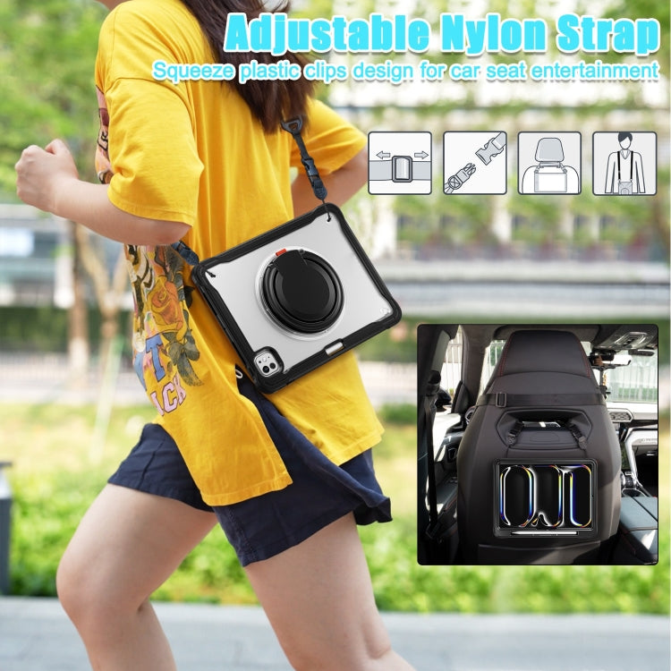 For iPad Pro 11 2025 / 2024 Powerful Sailor Ring Holder Heavy Duty Hybrid Tablet Case with Strap