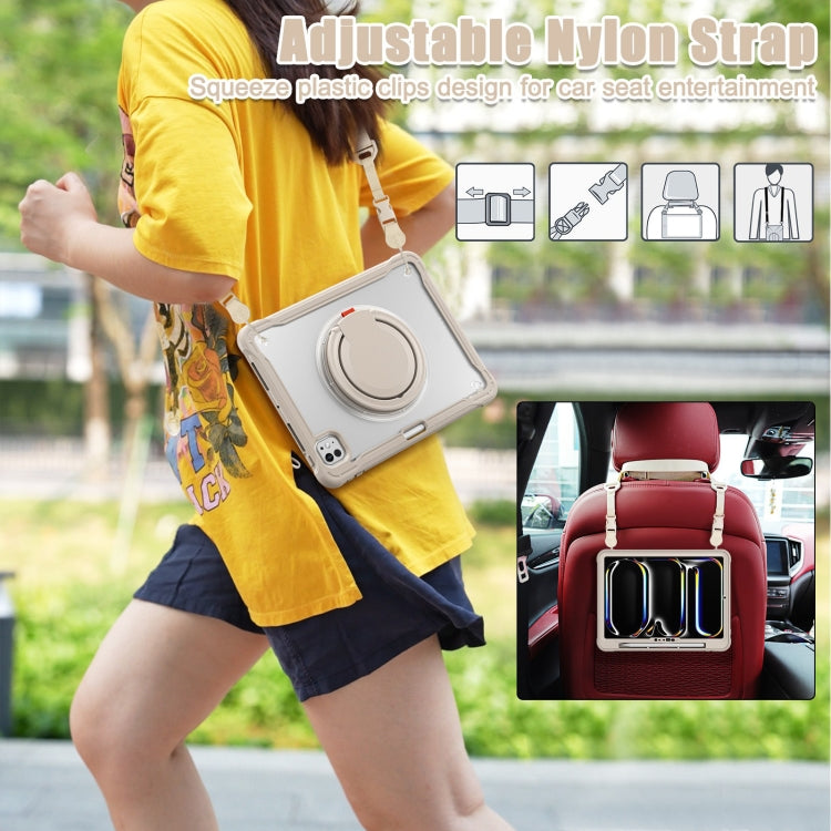 For iPad Pro 11 2025 / 2024 Powerful Sailor Ring Holder Heavy Duty Hybrid Tablet Case with Strap