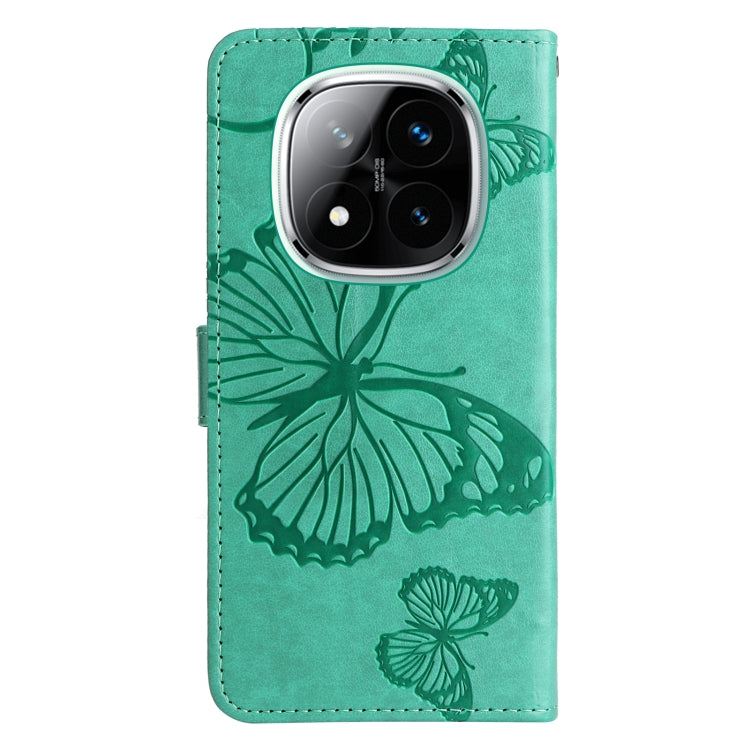 For Redmi Note 14 Pro / 14 Pro+ 5G 3D Butterfly Embossed Pattern Flip Leather Phone Case