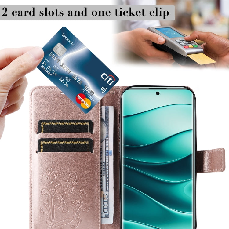 For Redmi Note 14 Pro / 14 Pro+ 5G 3D Butterfly Embossed Pattern Flip Leather Phone Case