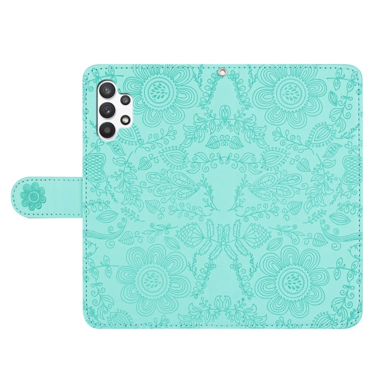 For Samsung Galaxy A13 4G / A04 / A04s Floral Embossed Pattern Leather Phone Case