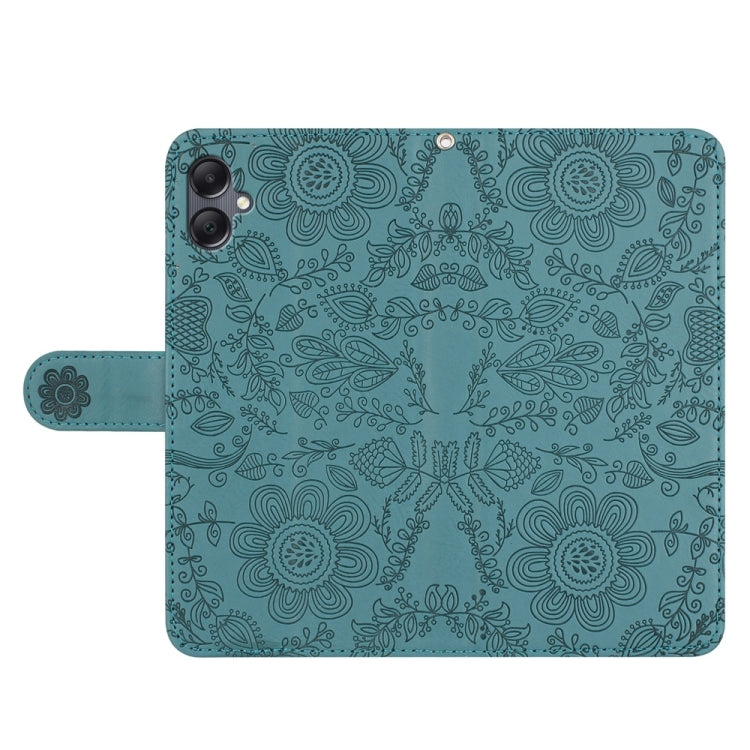 For Samsung Galaxy A06 4G Floral Embossed Pattern Leather Phone Case