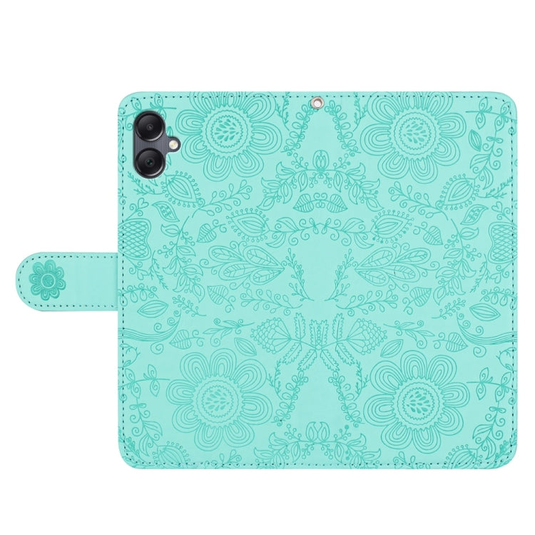 For Samsung Galaxy A06 4G Floral Embossed Pattern Leather Phone Case