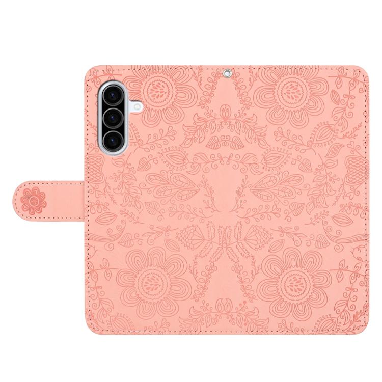 For Samsung Galaxy A56 5G Floral Embossed Pattern Leather Phone Case