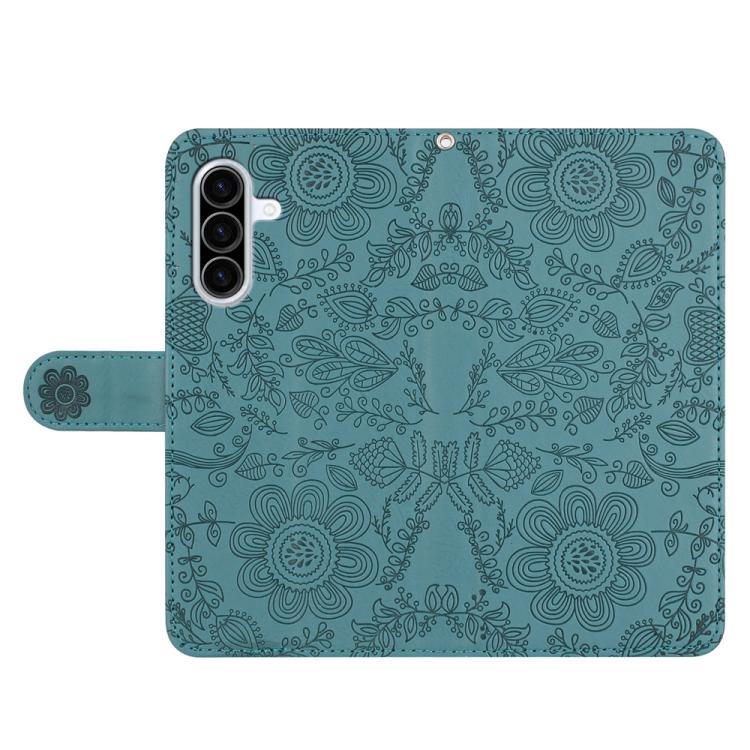 For Samsung Galaxy A56 5G Floral Embossed Pattern Leather Phone Case