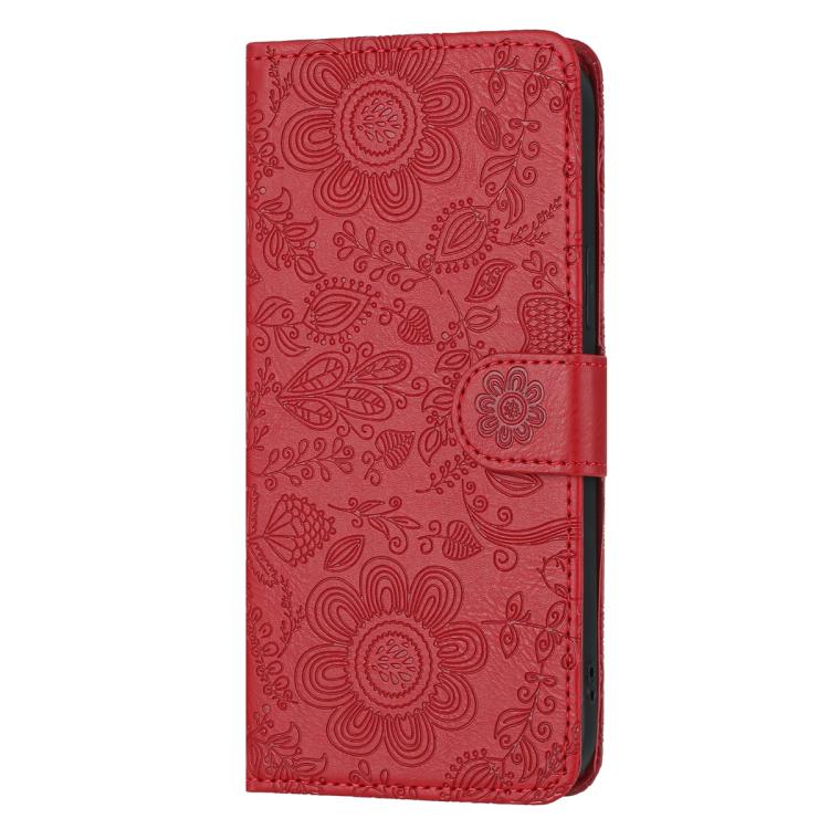 For Galaxy A27 5G Floral Embossed Pattern Leather Phone Case
