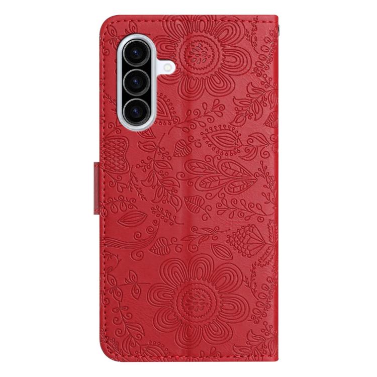 For Galaxy A27 5G Floral Embossed Pattern Leather Phone Case
