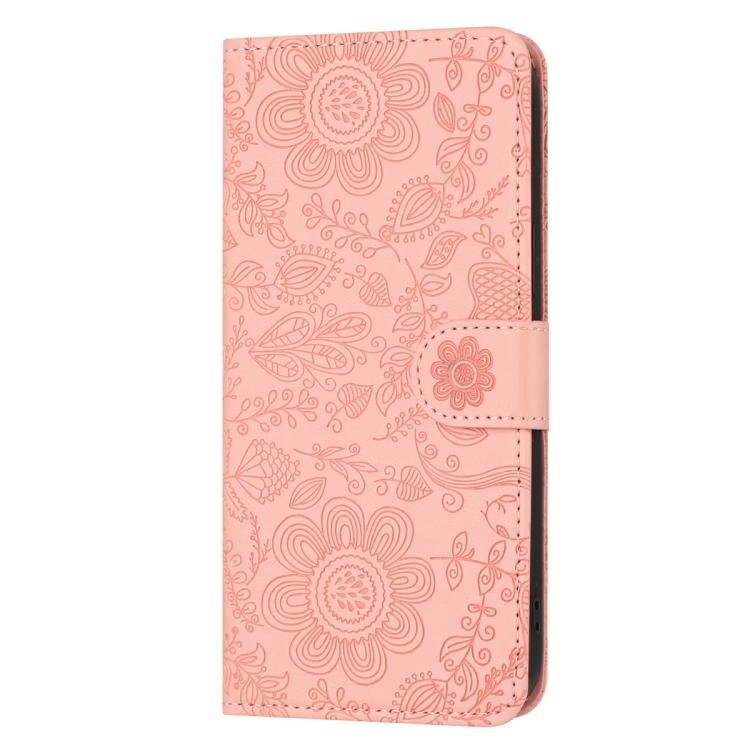 For Galaxy A27 5G Floral Embossed Pattern Leather Phone Case