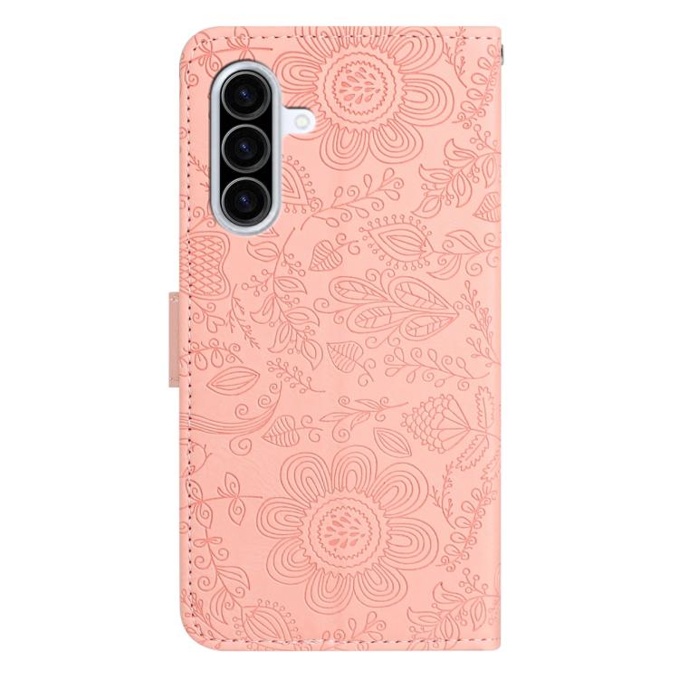 For Galaxy A27 5G Floral Embossed Pattern Leather Phone Case