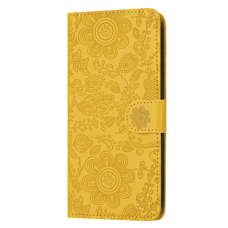 For Galaxy A27 5G Floral Embossed Pattern Leather Phone Case
