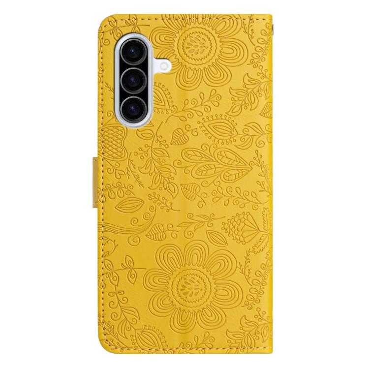 For Galaxy A27 5G Floral Embossed Pattern Leather Phone Case