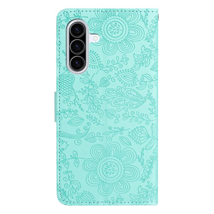 For Galaxy A27 5G Floral Embossed Pattern Leather Phone Case