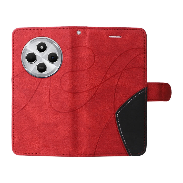 For Redmi 14C 4G Global Dual-color Splicing Flip Leather Phone Case