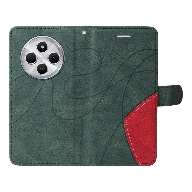 For Redmi 14C 4G Global Dual-color Splicing Flip Leather Phone Case