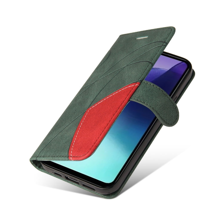 For Redmi 14C 4G Global Dual-color Splicing Flip Leather Phone Case