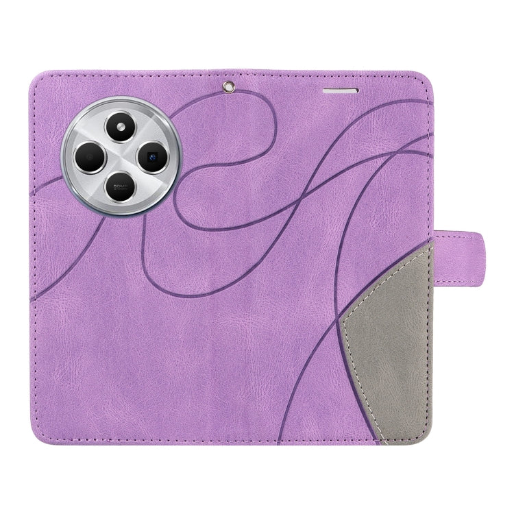 For Redmi 14C 4G Global Dual-color Splicing Flip Leather Phone Case