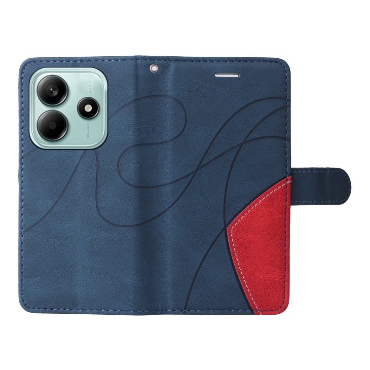 For Redmi Note 14 5G Dual-color Splicing Flip Leather Phone Case