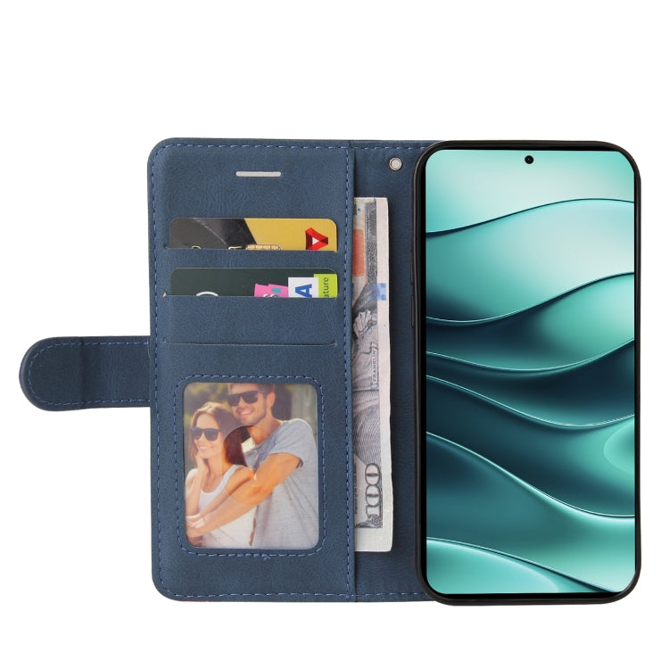 For Redmi Note 14 5G Dual-color Splicing Flip Leather Phone Case
