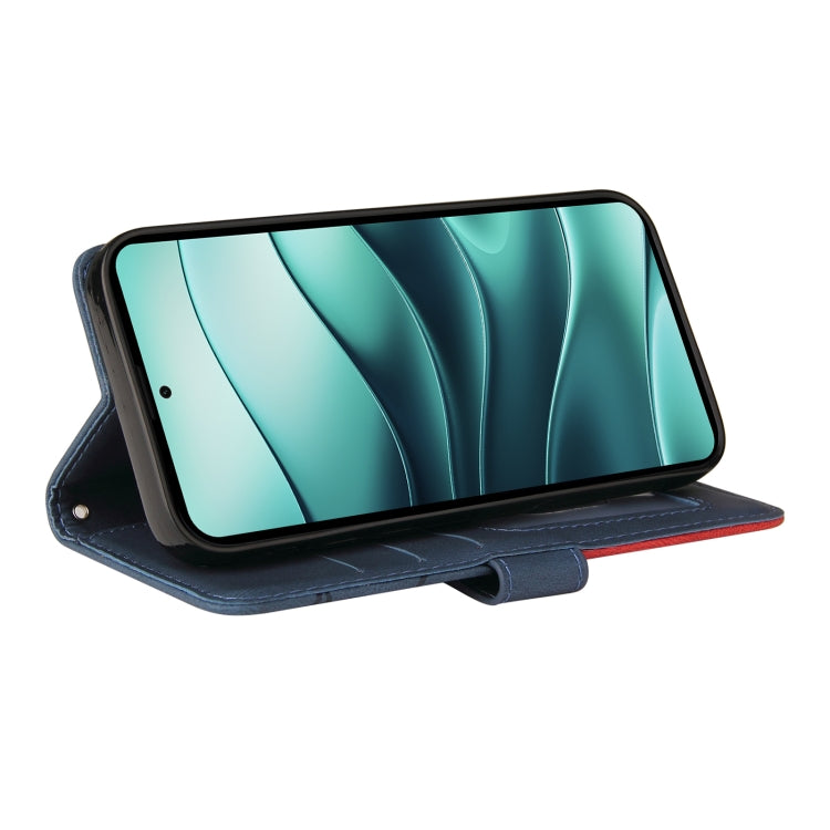 For Redmi Note 14 5G Dual-color Splicing Flip Leather Phone Case