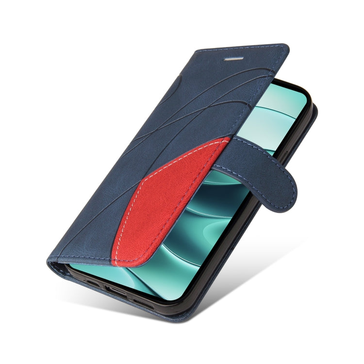 For Redmi Note 14 5G Dual-color Splicing Flip Leather Phone Case